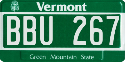 VT license plate BBU267