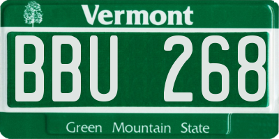 VT license plate BBU268