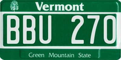 VT license plate BBU270