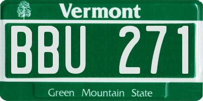 VT license plate BBU271