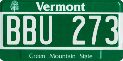 VT license plate BBU273