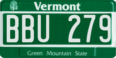 VT license plate BBU279