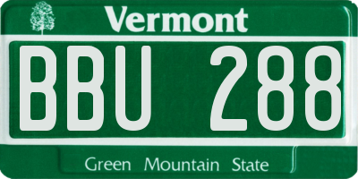VT license plate BBU288