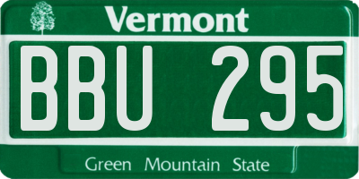VT license plate BBU295