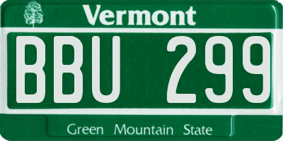 VT license plate BBU299