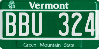 VT license plate BBU324