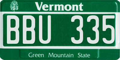 VT license plate BBU335
