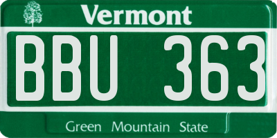 VT license plate BBU363