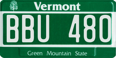 VT license plate BBU480