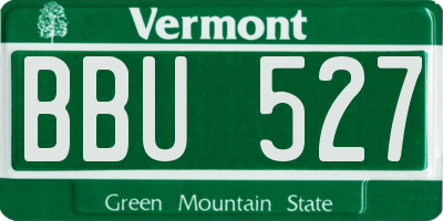 VT license plate BBU527