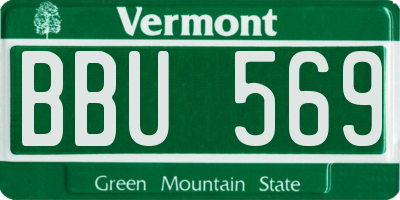 VT license plate BBU569