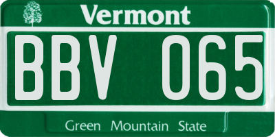 VT license plate BBV065
