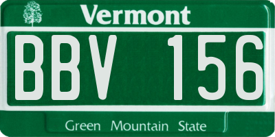 VT license plate BBV156