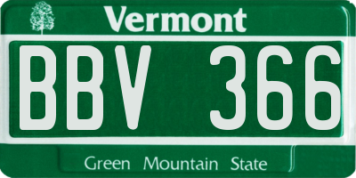 VT license plate BBV366