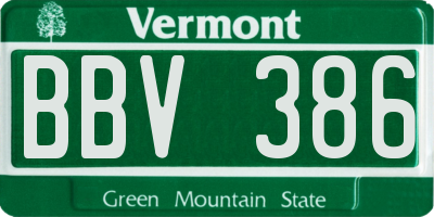 VT license plate BBV386