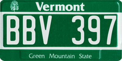 VT license plate BBV397