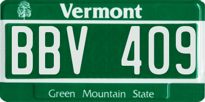 VT license plate BBV409