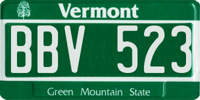 VT license plate BBV523