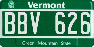 VT license plate BBV626