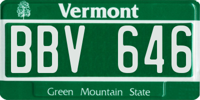 VT license plate BBV646