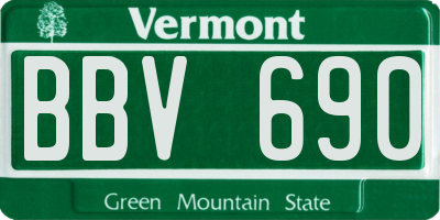 VT license plate BBV690