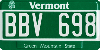 VT license plate BBV698