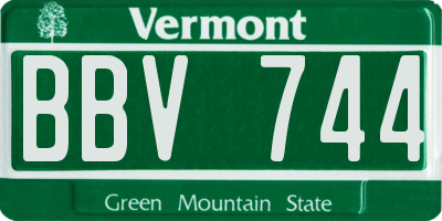 VT license plate BBV744