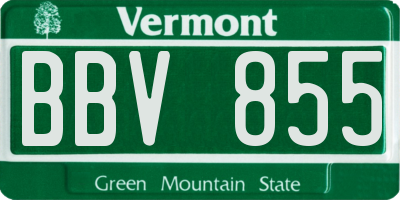 VT license plate BBV855