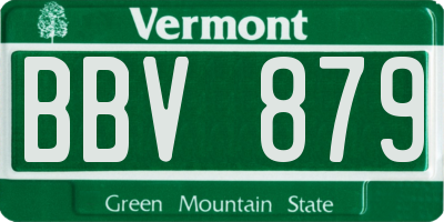 VT license plate BBV879