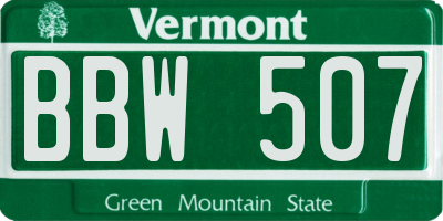 VT license plate BBW507