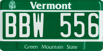 VT license plate BBW556