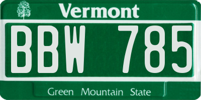 VT license plate BBW785