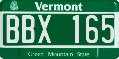 VT license plate BBX165
