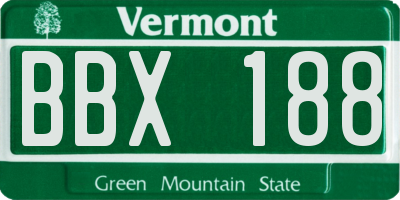 VT license plate BBX188