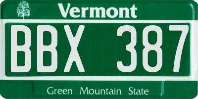 VT license plate BBX387