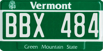 VT license plate BBX484