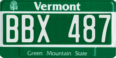 VT license plate BBX487