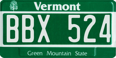 VT license plate BBX524