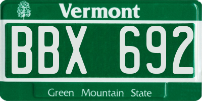 VT license plate BBX692