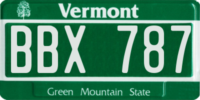 VT license plate BBX787