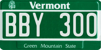 VT license plate BBY300