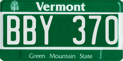 VT license plate BBY370