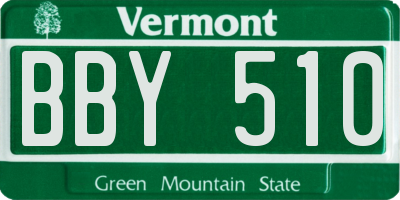 VT license plate BBY510