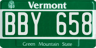 VT license plate BBY658