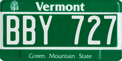 VT license plate BBY727
