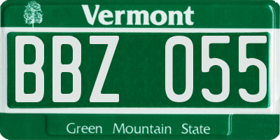 VT license plate BBZ055