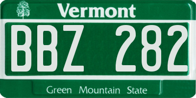VT license plate BBZ282