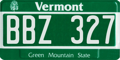 VT license plate BBZ327