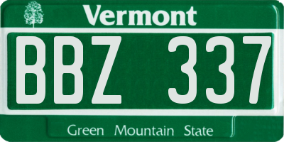 VT license plate BBZ337