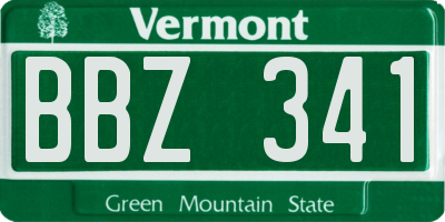 VT license plate BBZ341